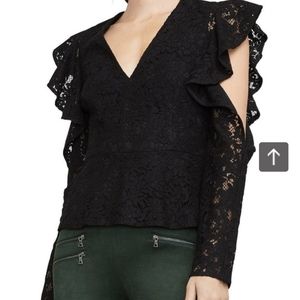 Bcbgmaxazria lace ruffled top